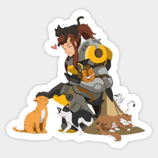 Brigitte and her Cats Sticker